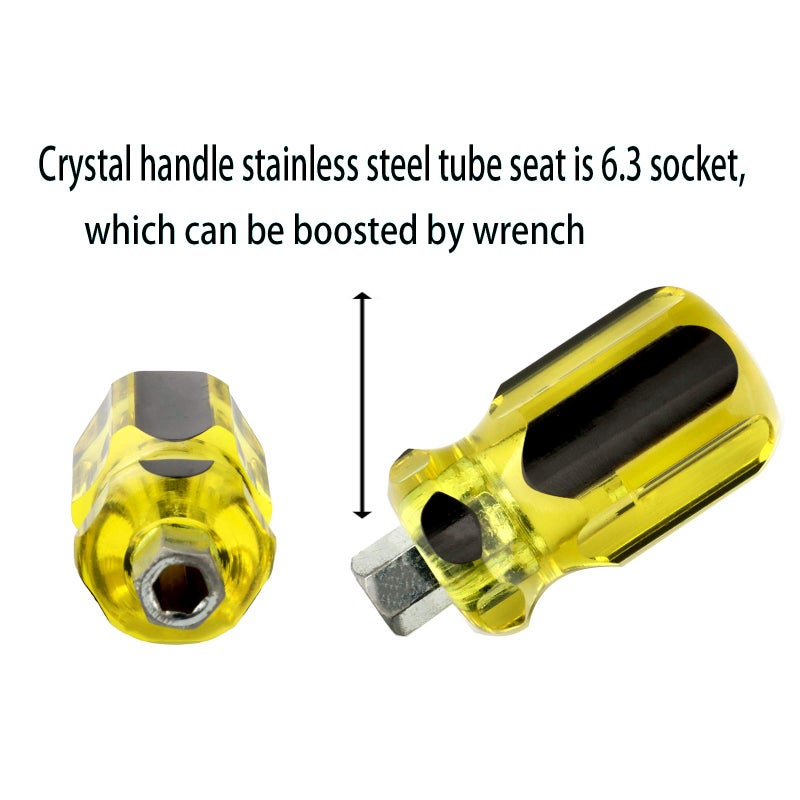 Buspoll Stubby Magnetic short Screwdriver with Phillips and Flat Heads - Perfect for DIY Repairs - Image 3